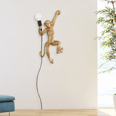Retro Monkey Wall Light Creative Resin Wall Lamp Sitting Monkey Hanging wall Shape Bedroom Study Home Decor Wall Table Lamp