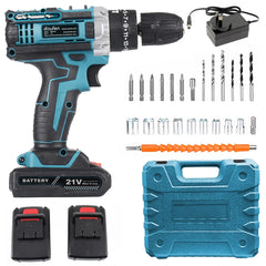 21V Cordless Drill Electric Screwdriver Electric Impact Drill Mini Wireless Power Driver DC Lithium-Ion Battery Power Tools