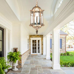 Retro Outdoor Pendant Light Vintage Lantern Yard Hanging Lamp Fixture Waterproof