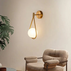 Modern Glass Ball Wall Lamp Wall Sconce Light Fixtures Fit Bathroom Bedroom Gold