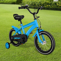 14 Inch Child Bike with Auxiliary Sports Wheel for Boys Girls WhiteRedBlueYellow
