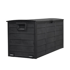 75 Gallon 280L Outdoor Plastic Storage Deck Box Chest for Garden Tools, Cushions & Toys - Lockable Black Seat