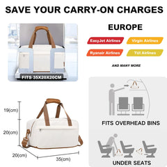 Kono 35x20x20 Cabin Bag Under Seat Ryanair Flight Carry On Bag Sports Travel Duffel Holdall Hand Luggage 14L Unisex