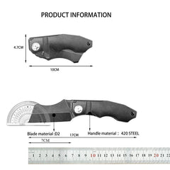 C260 Mini Knife 420 Steel Handle D2 Blade Outdoor Fishing Manual Open Convenient Daily Carrying Multi-function Tools Men's Gift