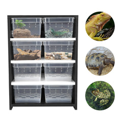4Tier Reptile Breeding Tank Cabinet with Insect/Turtle Cage Pet Feeding Box