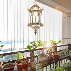 Retro Outdoor Pendant Light Vintage Lantern Yard Hanging Lamp Fixture Waterproof