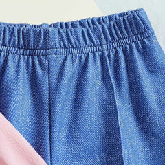 Toddler Clothes Sets Girls' Hoodie Set Bow Splicing Printed Wide Leg Pants Sweet Style Children's Two Piece Set Girls Outfits 7Y