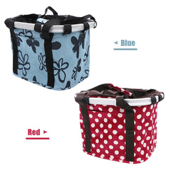Bike Basket Collapsible Bicycle Handlebar Basket Quick-release Cycle Pet Dog Cat Carrier Bag