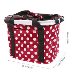 Bike Basket Collapsible Bicycle Handlebar Basket Quick-release Cycle Pet Dog Cat Carrier Bag
