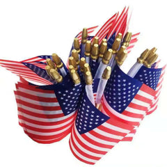 Small Flags On Stick 4th Of July Decorations Outdoor Flag 5''x8'' Mini USA Flags For Outside Fourth Bunting Banner Cake Topper