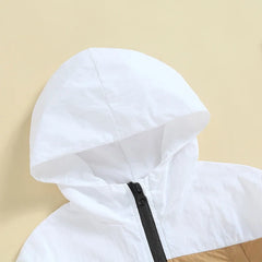 Toddler Boys Zip Up Hoodies Jacket Contrast Color Hooded Long Sleeve Coat Fall Winter Kids Clothes Outerwear