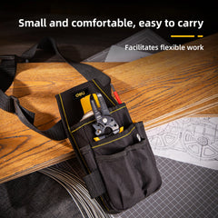 Deli 25x12cm Tool Waist Bag Black,Durable and Lightweight with Multiple Pockets, Convenient for Carrying Tools During Work