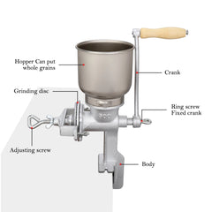Kitchen Tools Mills Hand Cranking Operation Grain Grinder Silver