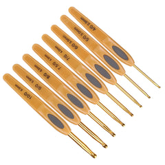 Crochet Hook Knitting Tools Aluminum Ergonomic Sweater Needles Brown Plastic Handle Sweater Needles Ergonomic Crochet Hook