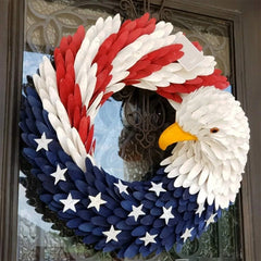 American Flag Eagle Wreath 4th of July Wreath Memorial Day Wreath for Front Door Decorations
