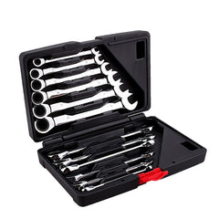 Flexible Combination Spanners Spanners Ratchet Hardware Hand Tools Fixed Spanners Ratchet Wrench Hand Tool Set Kit 8-19mm