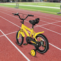 14 Inch Child Bike with Auxiliary Sports Wheel for Boys Girls WhiteRedBlueYellow