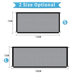 Dog Safety Gate Pet Safe Mesh Fence Portable Folding Baby Safety Gate Install Anywhere 180*72CM/ 110*72CM
