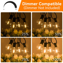 LED String Light 150FT G40 Fairy Garland Light Connectable Christmas Garden Light With Retro Bulb For Backyard House Decorations