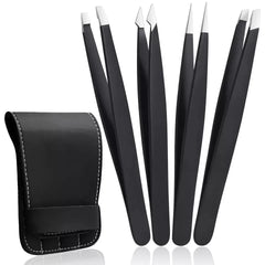 4Pcs Eyebrow Tweezer Colorful Hair Beauty Fine Hairs Puller Stainless Steel Slanted Eye Brow Clips Removal Makeup Tools With Box