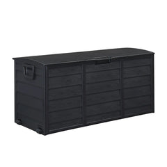 75 Gallon 280L Outdoor Plastic Storage Deck Box Chest for Garden Tools, Cushions & Toys - Lockable Black Seat