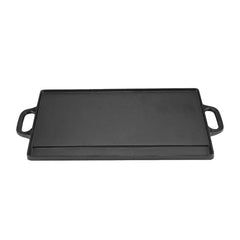 Rectangular Griddle Pan Cast Iron Non Stick Double Sided Baking Cooking Tray Even Heat Distribution for Making Eggs Bacon