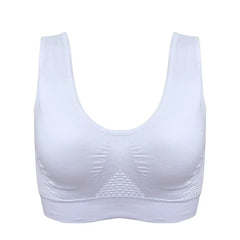 Vest Bra with Chest Pad Wire Free Solid Color Women Seamless Sports Bra for Gym