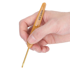 Crochet Hook Knitting Tools Aluminum Ergonomic Sweater Needles Brown Plastic Handle Sweater Needles Ergonomic Crochet Hook