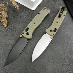 BM 535 Folding EDC Pocket Knife 440C Blade Khaki Nylon Fiber Handle High Quality Camping Outdoor Survival Utility Knives Tools