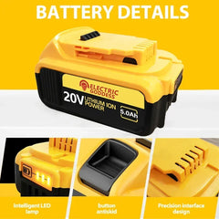 For Dewalt 20V Lithium Ion Battery 20V 5Ah Rechargeable Power Tools Lithium Ion Battery Replacement DCB206 DCB205 DCB204 DCB200