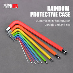 ThinkRider 9 Function Color Bike Repair Tools L-Wrench Bicycle Inner Hexagon Tool Hex Key Wrench Set1.5/2/2.5/3/4/5/6/8/10mm Bal