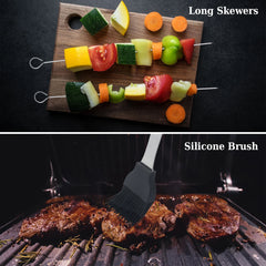 20PCS Barbecue Utensils, Grill Tools, Heavy Duty Stainless Steel Grill Set BBQ Grill Accessories for Outdoor,Grill Gifts for dad
