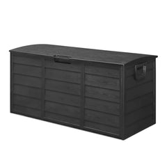 75 Gallon 280L Outdoor Plastic Storage Deck Box Chest for Garden Tools, Cushions & Toys - Lockable Black Seat