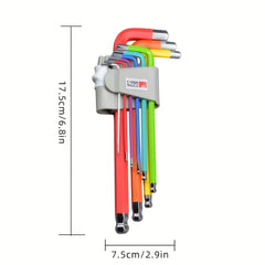 ThinkRider 9 Function Color Bike Repair Tools L-Wrench Bicycle Inner Hexagon Tool Hex Key Wrench Set1.5/2/2.5/3/4/5/6/8/10mm Bal