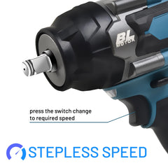 1200N.M Torque Brushless Electric Impact Wrench 1/2 inch Cordless Wrench Screwdriver Power Tools for Makita 18V Battery