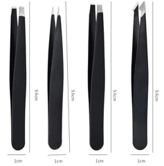 4Pcs Eyebrow Tweezer Colorful Hair Beauty Fine Hairs Puller Stainless Steel Slanted Eye Brow Clips Removal Makeup Tools With Box