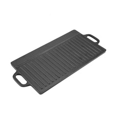 Rectangular Griddle Pan Cast Iron Non Stick Double Sided Baking Cooking Tray Even Heat Distribution for Making Eggs Bacon