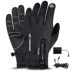 Sports Gloves Winter Men Women Touch Screen Gloves Motorcycle Fleece Zipper Warm Waterproof Cycling Windproof Non-slip Gloves