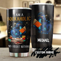I Am A Bookaholic Personalized Tumbler -Reading Tumbler -Book Lover Gift - Bookaholic Tumbler -Bookworm Gift - Gift For Her Gift For Him