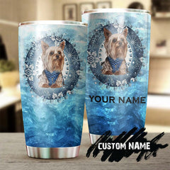 Yorkshire Mom Blue Ocean Personalized Yorkshire Tumbler- Mother'S Day Gift For Yorkie Mom- Gift For Yorkie Lover-Yorkie Tumbler