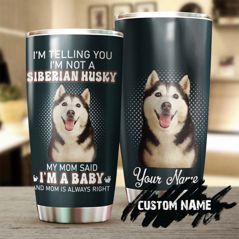 Siberian Husky Puppy Dog Mom Leopard Style Personalized Tumbler- Gift For Siberian Husky Mom Mother'S Day Gift-Gift For Siberian Husky Lover