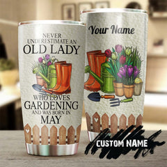 Never Underestimate A Lady Loves Gardening Personalized -Gardening Tumbler - Gardener Gift - Gardenholic Tumbler - Garden Lover Gift