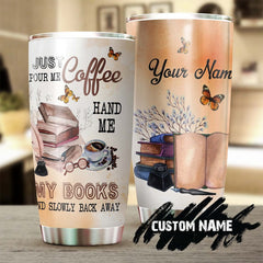 Book Coffee Vintage Personalized Tumbler -Reading Tumbler -Book Lover Gift -Bookaholic Tumbler -Bookworm Gift - Gift For Her