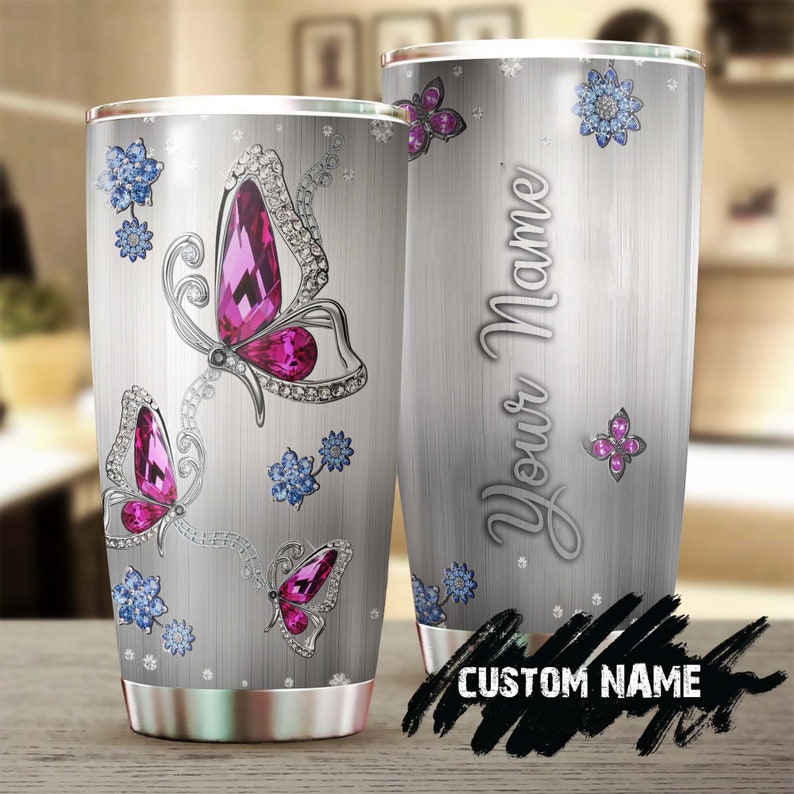 Butterfly Jewelry Style Personalized Tumbler-Birthday Gift Christmas Gift For Butterfly Lover For Her