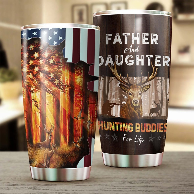 Father And Daughter Hunting Buddies For Life Personalized Tumbler-Birthday Christmas Gift Father'S Day Gift For Father For Daughter