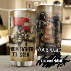 Firefighter From Dad To Son Personalized Tumbler-Birthday Gift Christmas Gift For Son For Firefighter From Dad