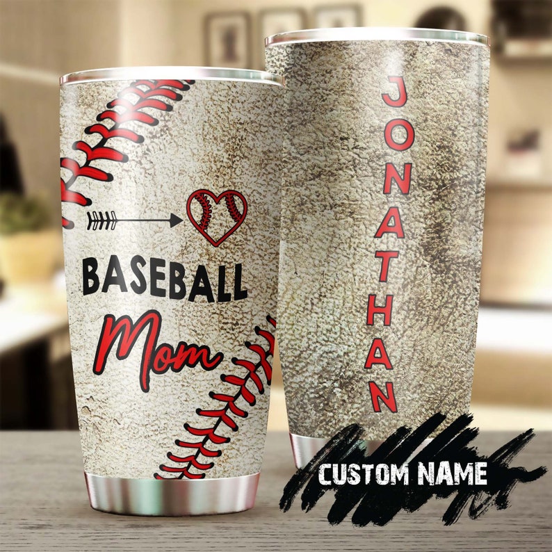 Baseball Mom Heart Funny Cute Personalized Tumbler-Birthday Gift Christmas Gift Mother'S Day Gift For Baseball Mom