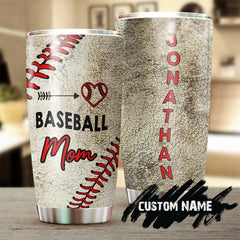 Baseball Mom Heart Funny Cute Personalized Tumbler-Birthday Gift Christmas Gift Mother'S Day Gift For Baseball Mom