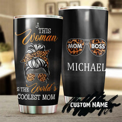 Mom This Woman Is The Coolest Mom In The World Personalized Tumbler-Birthday Gift Christmas Gift Mother'S Day Gift For Mom From Daughter Son