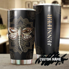 Dragonfly Mandala Personalized Tumbler-Birthday Gift Christmas Gift For Her For Him For Dragonfly Lover